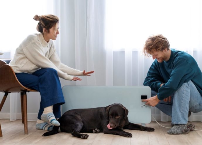 Couple with a dog